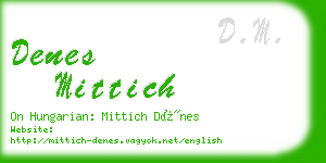 denes mittich business card